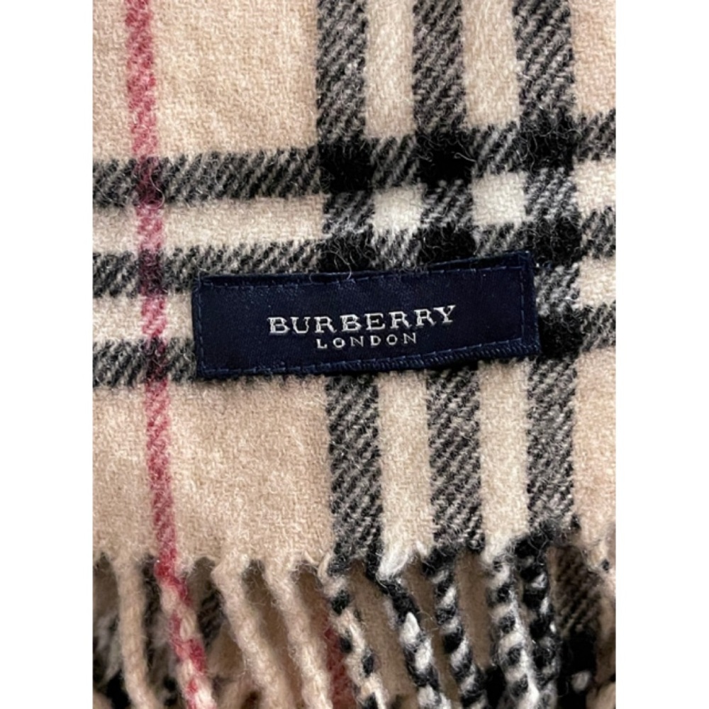✨Authentic BURBERRY Knight Logo Print Nova Plaid Check Wool Scarf Shawl Wrap - Picture 3 of 10